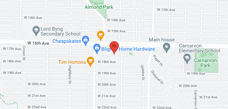 map of 3528 W 17TH AVENUE
